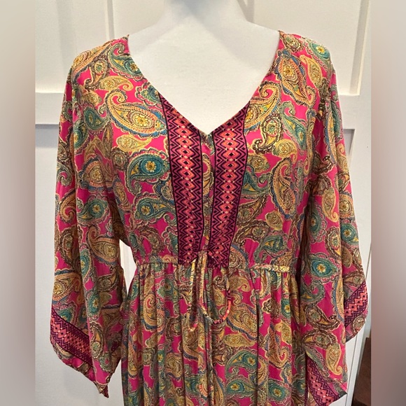 Boho Long Flutter Sleeve Maxi Dress - Picture 2 of 6